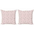 thumbnail image 1 of Ambesonne Hedgehog Throw Pillow Cover 2 Pack, Pastel Hearts Pattern, 16", Pale Pink Grey and Black, 1 of 2