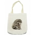 thumbnail image 1 of Hedgehog Tote Bag, Atelerix Albiventris Photography with Mother and Children Love and Family Theme, Cloth Linen Reusable Bag for Shopping Books Beach and More, 16.5" X 14", Cream, by Ambesonne, 1 of 2