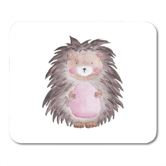 Hedgehog Watercolor Woodland Cute Baby Babyshower Calendar Mousepad Mouse Pad Mouse Mat 9x10 inch
