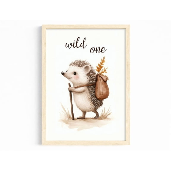 Hedgehog Wild One Nursery Poster Unframed Paper Print