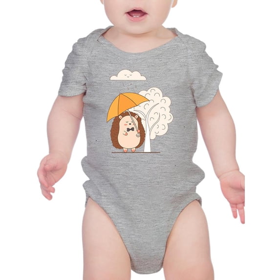 Hedgehog With Umbrella Bodysuit Infant -Image by Shutterstock, Newborn