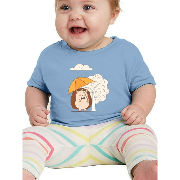 Hedgehog With Umbrella T-Shirt Infant -Image by Shutterstock, 12 Months