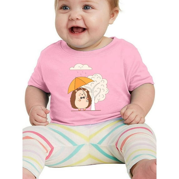 Hedgehog With Umbrella T-Shirt Infant -Image by Shutterstock, 12 Months