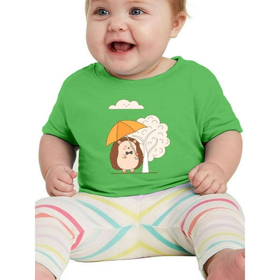 Hedgehog With Umbrella   T-Shirt Infant -Image by Shutterstock,  24 Months