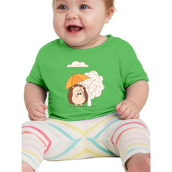 Hedgehog With Umbrella T-Shirt Infant -Image by Shutterstock, 6 Months