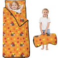 thumbnail image 1 of Hedgehog and Apple Orange Pattern Teens Toddler Nap Mat with Pillow, Sleeping Mat Bag for Preschool Daycare 59"x22", 1 of 6