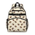 thumbnail image 1 of Hedgehog and Diamond White Pattern Cute School Backpack Bag for School with Padded Back and Adjustable Shoulder Straps 15.25"x11.5"x5.25", 1 of 5