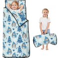 thumbnail image 1 of Hedgehog and Hat Blue Pattern Teens Toddler Nap Mat with Pillow, Sleeping Mat Bag for Preschool Daycare 60"x20", 1 of 6