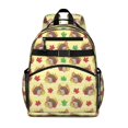 thumbnail image 1 of Hedgehog and Leaf Yellow Pattern Cute School Backpack Bag for School with Padded Back and Adjustable Shoulder Straps 15.25"x11.5"x5.25", 1 of 5