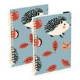 thumbnail image 1 of Hedgehog and Leaves Ring Binder Notebook Journey Note Diary College Ruled Spiral Notebook Study Loose Leaf Paper A5 60 Pages, 1 of 8