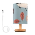 thumbnail image 1 of Hedgehog and Leaves Table Lamp USB Bedside Desk Nightstand Lamp Printed Gifts Small Lamp Wood Base for Bedroom Living Room Kids Room College Dorm, 1 of 7