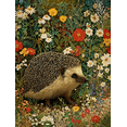 thumbnail image 1 of Hedgehog in Floral Meadow Canvas Print, Cute Decor for Living Room Bedroom Bathroom Kitchen Office Entryway, 1 of 8