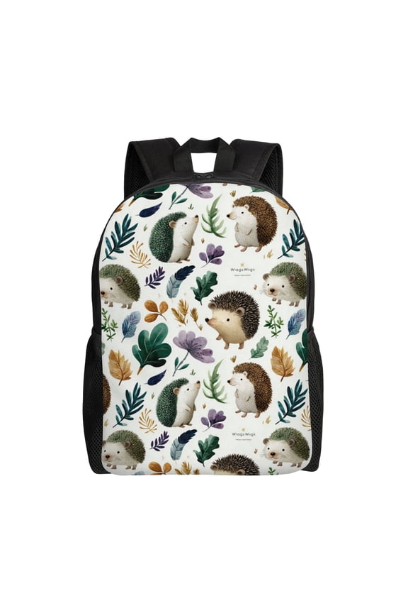 Hedgehog pattern design Backpack with 15 Inch Laptop Compartment,Water-Resistant Daypack, Large Capacity Backpack with Adjustable Breathable Shoulder Straps for Daily Use Travel Gym