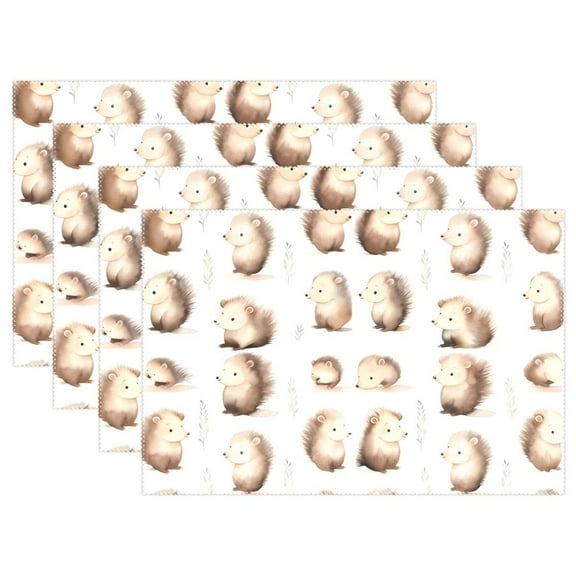 Hedgehogs Cartoon 12×18 inch Placemats Heat Resistant Washable Foldable Rectangular Placemats Set Decoration Indoor Outdoor for Kitchen Dining Table 1PC