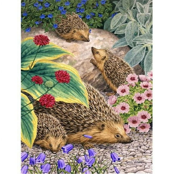 Hedgehogs Flag Canvas House Size