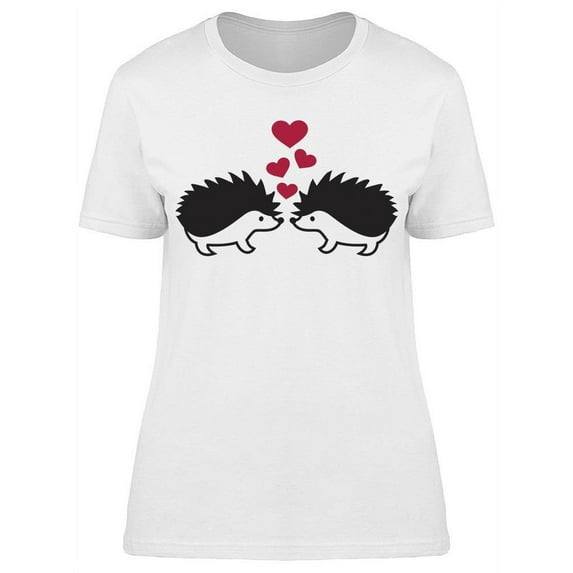 Hedgehogs In Love Couple Hearts T-Shirt Women -Image by Shutterstock, Female Small