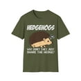 thumbnail image 1 of Hedgehogs Why Don't They Just Share The Hedge Funny Novelty Unisex T-Shirt, 1 of 5