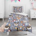 thumbnail image 1 of Hedgehogs and Forest Animals Pattern Duvet Cover and Pillowcase Set for Single Bedding, Bedroom Accessories for Kids Teens, 1 of 5
