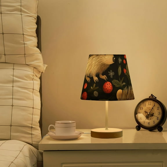 Hedgehogs and Strawberrys LED Desk Lamp Table Lamp USB Bedside Nightstand Small Lamp for Bedroom Living Room Kids Room