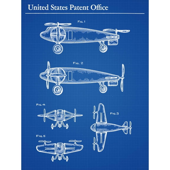 Hedges Aircraft Airplane Aeroplane 1957 Patent Extra Large XL Wall Art Poster Print