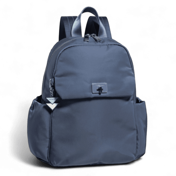 Hedgren RFID-Blocking Water-Resistant Polyester Backpack, Baltic Blue