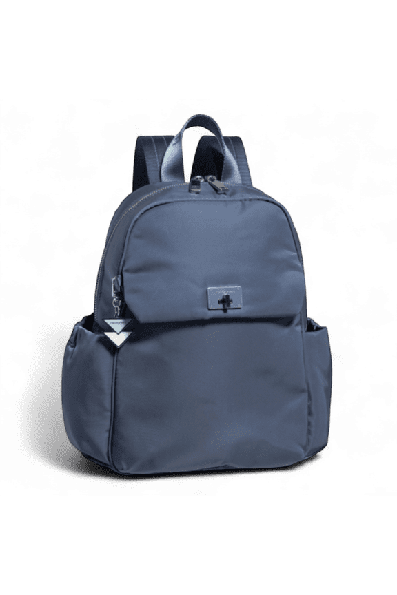RFID-Blocking Water-Resistant Polyester Backpack, Baltic Blue