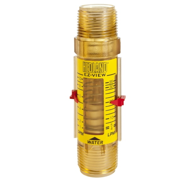 Hedland H621-010-R EZ-View Flowmeter, Polyphenylsulfone, For Use With Water, 1.0 - 10 gpm Flow Range, 1" NPT Male CA3