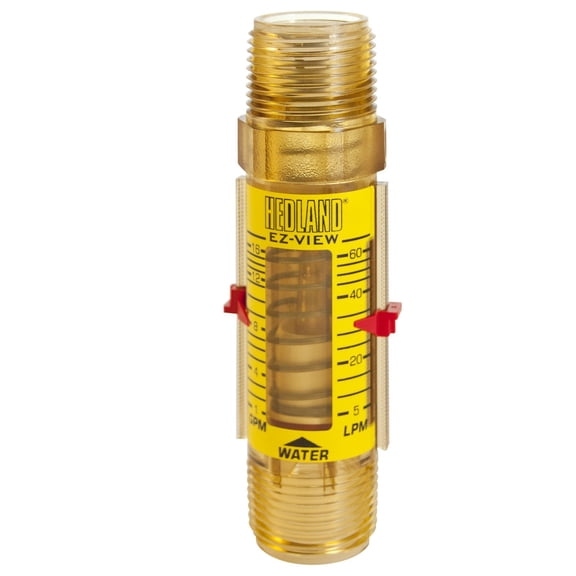 Hedland H621-016-R EZ-View Flowmeter, Polyphenylsulfone, For Use With Water, 1.0 - 16 gpm Flow Range, 1" NPT Male J101