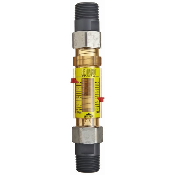 Hedland H621-628-R EZ-View Flowmeter With Sensor, Polyphenylsulfone, For Use With Water, 4.0 - 28 gpm Flow Range, 1" NPT Male CA3