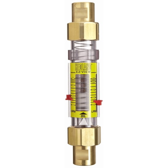 Hedland H624-104 EZ-View Flowmeter, Polysulfone, For Use With Oil and Petroleum Fluids, 0.5 - 4 gpm Flow Range, 1/2" NPT Female J101