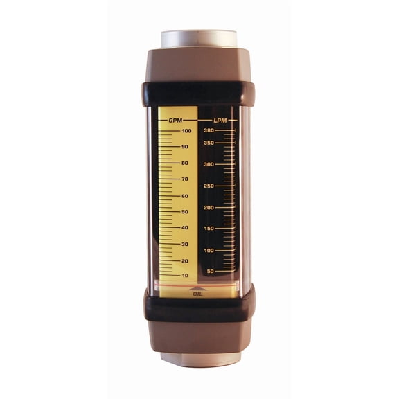 Hedland H760A-050 Flowmeter, Aluminum, For Use With Oil and Petroleum Fluids, 5 - 50 gpm Flow Range, SAE 16 J101