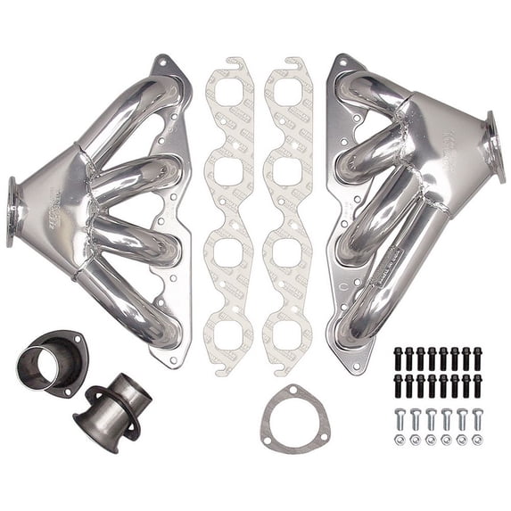 Hedman 68516 HTC Polished Silver Ceramic-Metallic Racing Exhaust Headers for Big Block Chevy