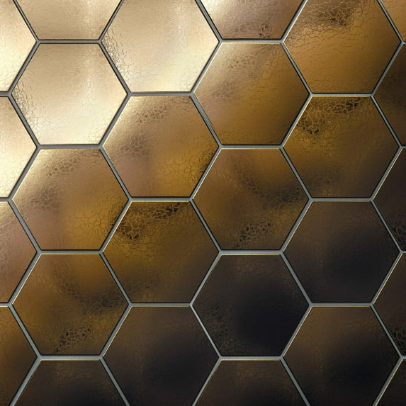 Hedron 4" x 5" Flat Hexagon Wall Tile in Metallic (5.38 SqFt/Ctn)