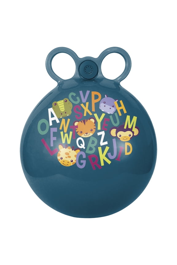 : 15" ABC Sensory Sound Hopper - Blue & Animal Graphics - Plays Music, Fun Educational Bouncing Toy, Develops Balance & Coordination, Kids 4+