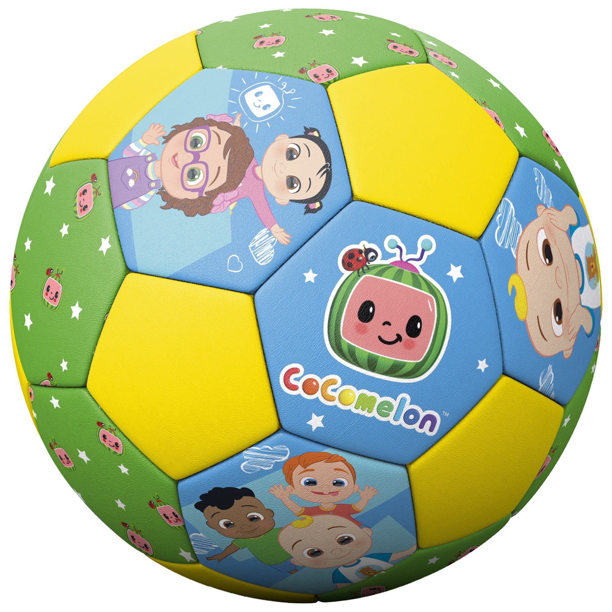 Hedstrom: Cocomelon Jr. Soccer Ball - 7" Children's Sports Ball, Yellow-Green-Blue & Favorite Cocomelon Characters, Lightweight Durable PVC, Kids 3+