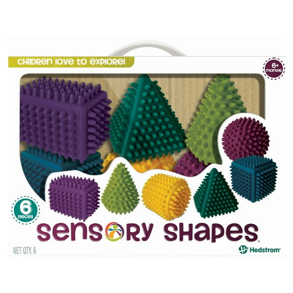 Hedstrom Sensory Shapes 6-Pack - Assorted Stimulating Shapes & Colors, Learning Toys, Develops Motor Skills & Coordination, Infants & Toddlers Ages 1+