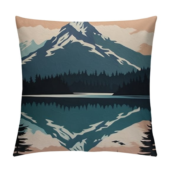 Heduofu Abstract Boho Throw Pillow Covers Decorative Accent Throw Pillows Mountain Nature Landscape Aesthetic Cushion Case for Couch Sofa Bed Home Decor White