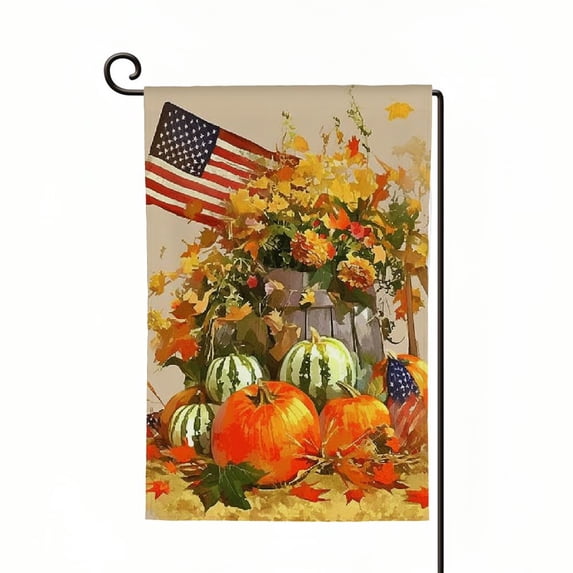 Heduofu Autumn Chair Fall Welcome Garden Flag Double Sided, House Yard Outdoor Decor, Seasonal Arrangement Home Outside lawn Farmhouse Decoration White