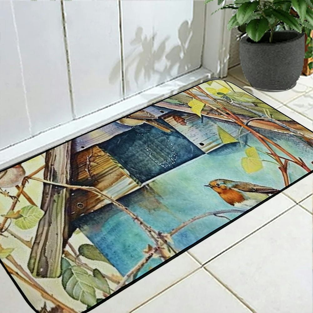 Heduofu Barn Birdsong Doormat – Decorative Door Mat, Door Mat with Non-Slip Rubber Backing, Easy Cleaning, Traps Dirt, for Entry, Patio, Garage 19.68*47.24 in