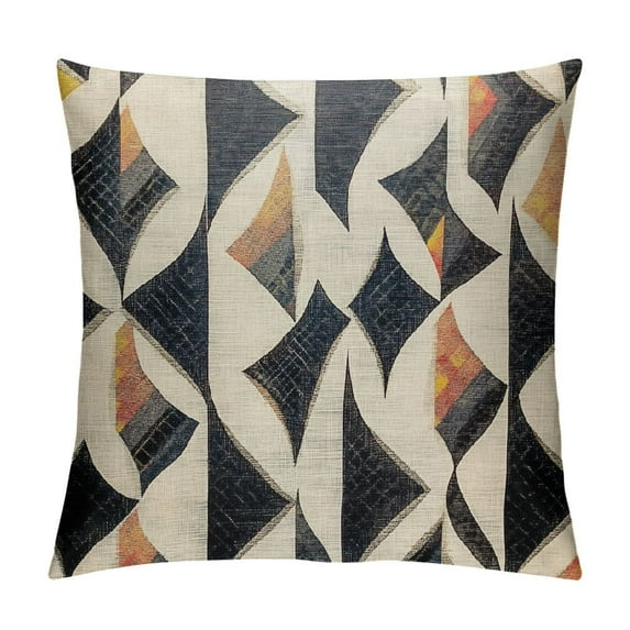 Heduofu Black and Cream Boho  Geometric Bohemian Ethnic Cushion Case Vintage Pillow Case Black Throw PillowCase for Party Sofa Couch Bed Indoor Living Room 20x20in