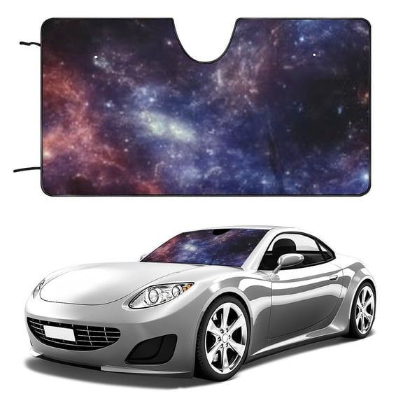Heduofu Car Sun Shade for Windshield Beautiful Blue Starry Sky Sunshade Window Visor Reflector Shades Cushion Front Sunshield Auto Accessories SUV Foldable Screen Sunshade