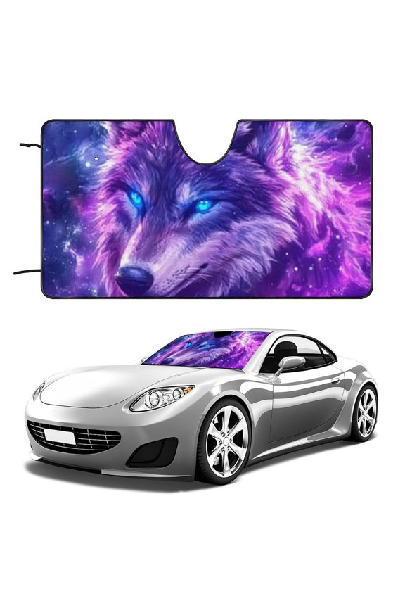Car Windshield Sun Shade Galactic Wolf Sun Shield for Front Window Protection Foldable Automotive Interior Accessories for UV Protection 51x28in