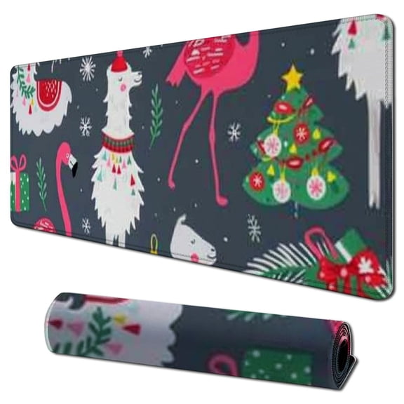 Heduofu Christmas Flamingo Birds Desk Mat for Desktop Cute Animals Waterproof Desk Pad for Keyboard Mouse Pads Long Desk Table Portector Desk Writing Mat for Office and Home 31.5x11.8 in