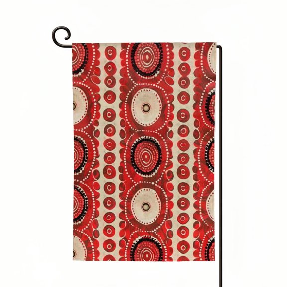 Heduofu Circle Garden Flag Geometric Circles Hollow Spots Doodle Diamond Squares Home Flags Double-Sided Welcome Yard Flag Outdoor Decor White