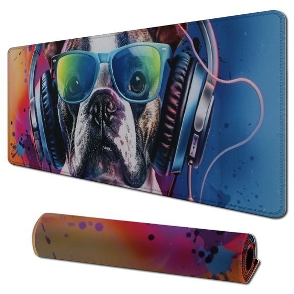 Heduofu Colorful Mouse Pad - Funny Mom Gifts - Dog Lovers Gift - Painting Puppy - Gifts for Pet Lovers - Dog Mouse Mat for Computer or Laptop 31.5x11.8 in