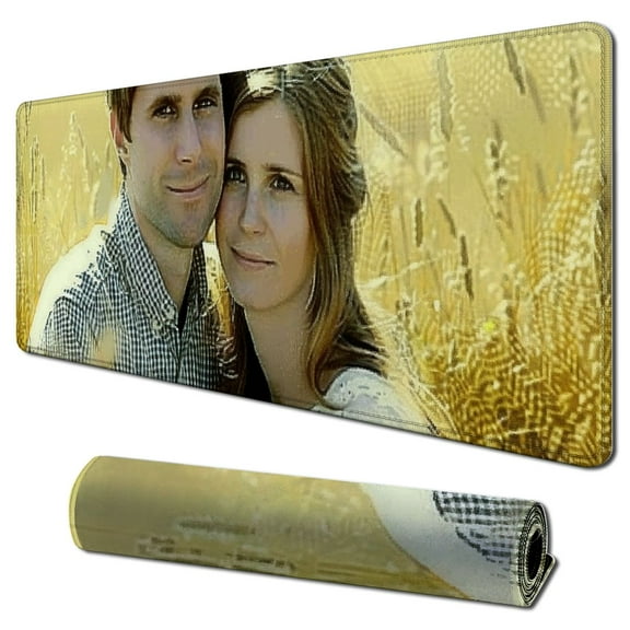 Heduofu Custom Mouse Pad with Your Own One Photo Names, Personalized Mousepad, Picture Mouse Mat Gift for Wife Husband Boy Girl Friend Women Men Couples Her 31.5x11.8 in