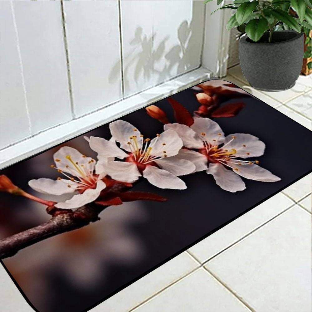 Heduofu Decorative Door Mat, Door Mat with Non-Slip Rubber Backing, Cleaning, Traps Dirt, for Entry, Patio, Garage - Bloom Bloom Nature Plant Tree 7 19.68*47.24 in