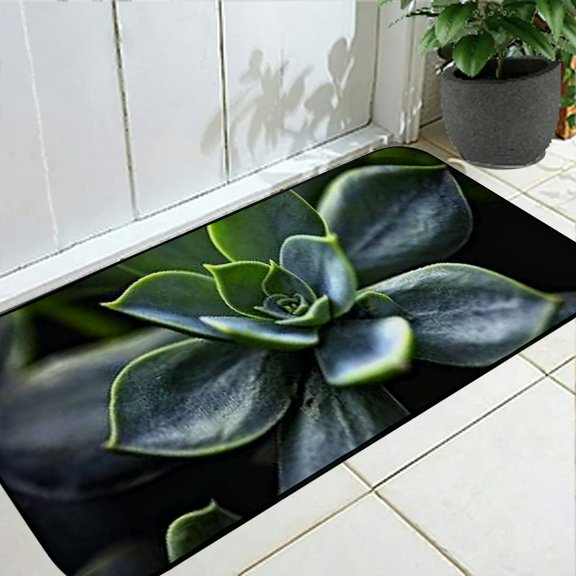 Heduofu Decorative Door Mat, Door Mat with Non-Slip Rubber Backing, Easy Cleaning, Traps Dirt, for Entry, Patio, Garage - Plant Sacred Geometry Symmetry Garden Blossom 19.68*47.24 in