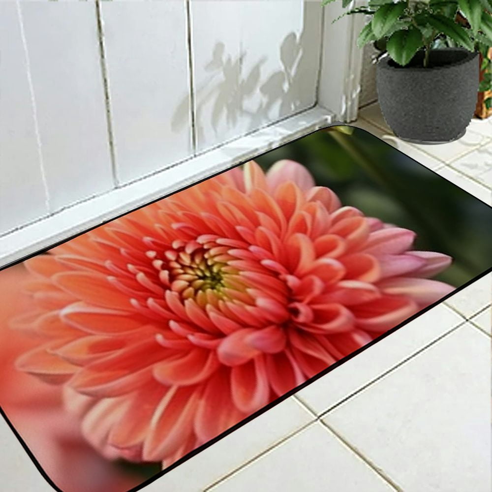 Heduofu Decorative Door Mat, Door Mat with Non-Slip Rubber Backing, Easy Cleaning, Traps Dirt, Rug for Entry, Patio, Garage  - Chrysanthemum Flower Nature Varieties 19.68*47.24 in