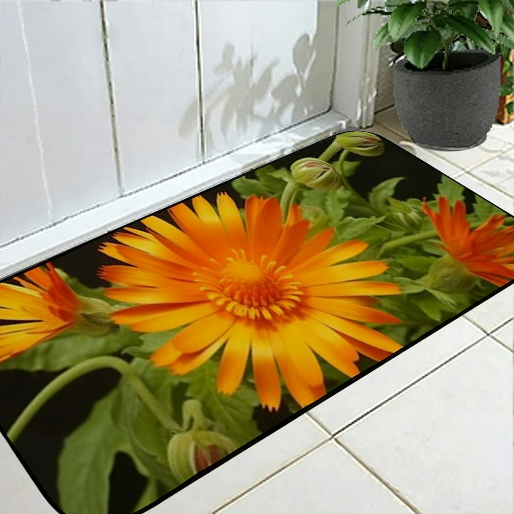 Heduofu Decorative Door Mat, Door Mat with Non-Slip Rubber Backing, Easy Cleaning, Traps Dirt, Rug for Entry, Patio, Garage  - Flower Drops Rain Rain Drops Water Drops of Water 19.68*47.24 in